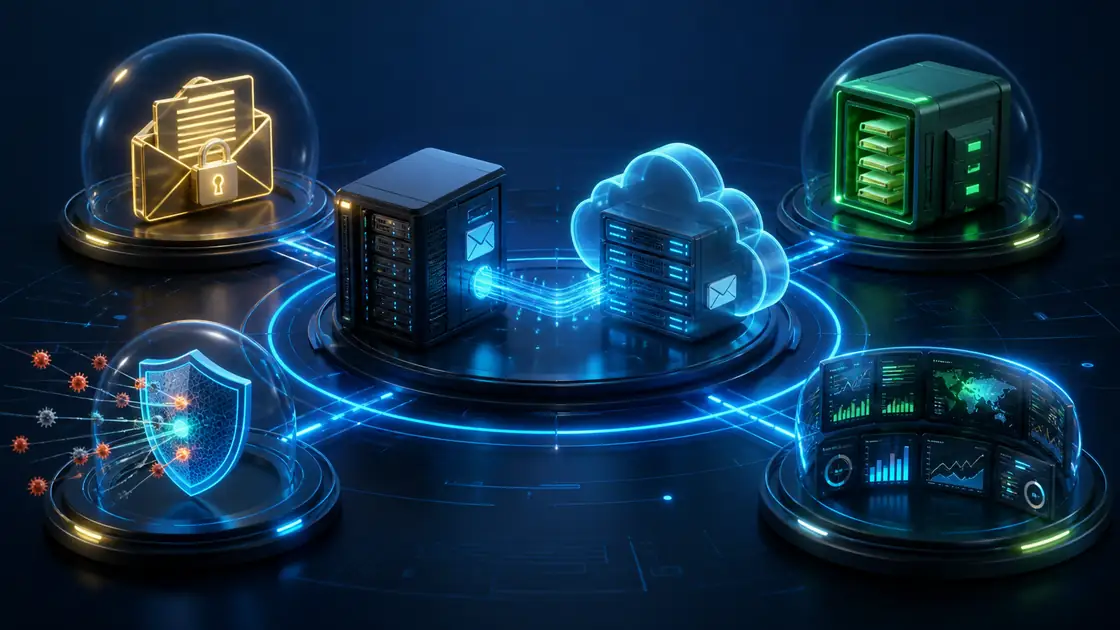Bảo mật và vận hành Exchange Hybrid sau triển khai: IRM, archiving, anti-spam và giám sát